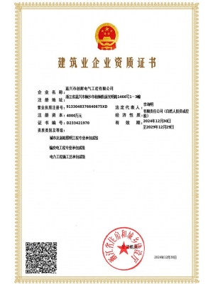 電力工程、輸變電、道路照明貳級